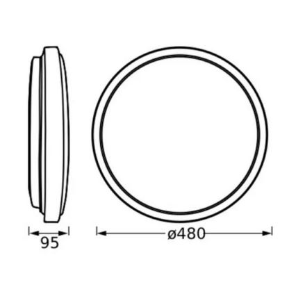 Ledvance - LED Plafon ORBIS LONDON LED/36W/230V czarny