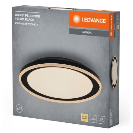 Ledvance - LED Plafon ORBIS PEDERSON LED/24W/230V śr. 45 cm czarny