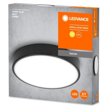 Ledvance - LED Plafon ORBIS SLIM LED/20W/230V czarny