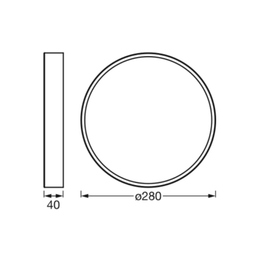 Ledvance - LED Plafon ORBIS SLIM LED/20W/230V czarny