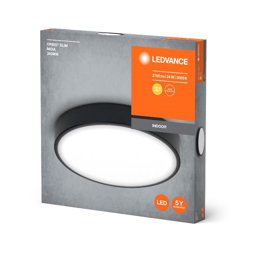 Ledvance - LED Plafon ORBIS SLIM LED/24W/230V czarny