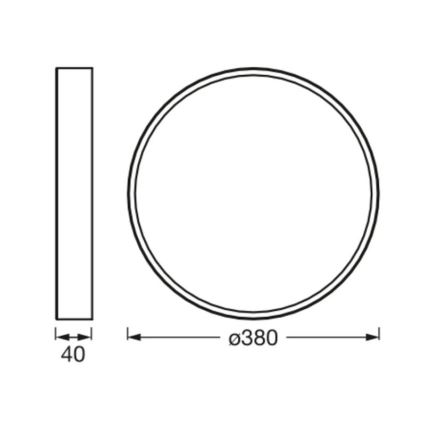 Ledvance - LED Plafon ORBIS SLIM LED/24W/230V czarny