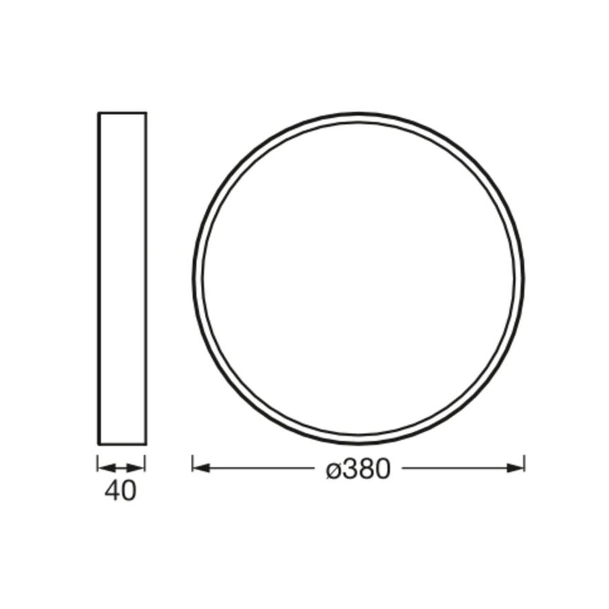 Ledvance - LED Plafon ORBIS SLIM LED/24W/230V czarny
