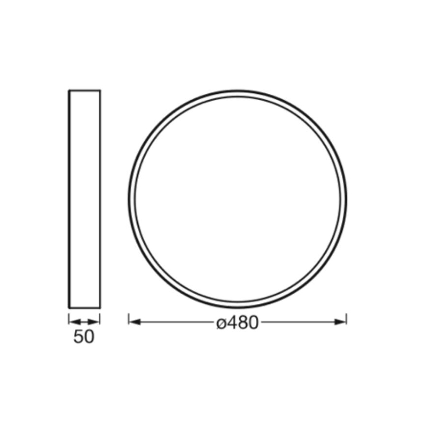 Ledvance - LED Plafon ORBIS SLIM LED/36W/230V czarny