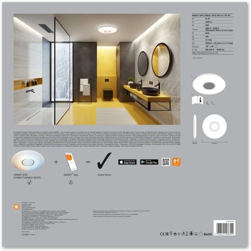 Ledvance - LED Oświetlenie ściemnialne SMART+ KITE LED/24W/230V 3000K-6500K Wi-Fi