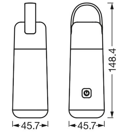 Ledvance - LED Power bank z funkcją latarki MOBILE LED/0,5W/5V 1800 mAh 2xUSB