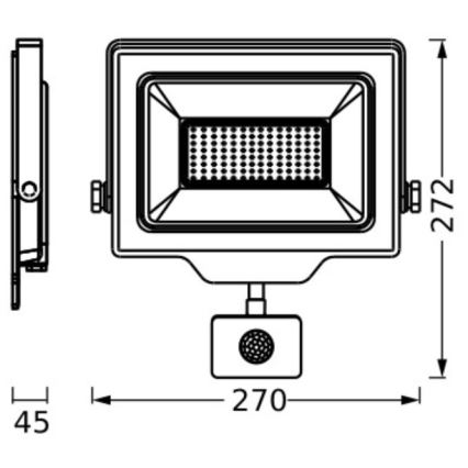 Ledvance - LED Ścienny Projektor Zewnętrzny z Czujnikiem FLOODLIGHT ESSENTIAL LED/100W/230V IP44