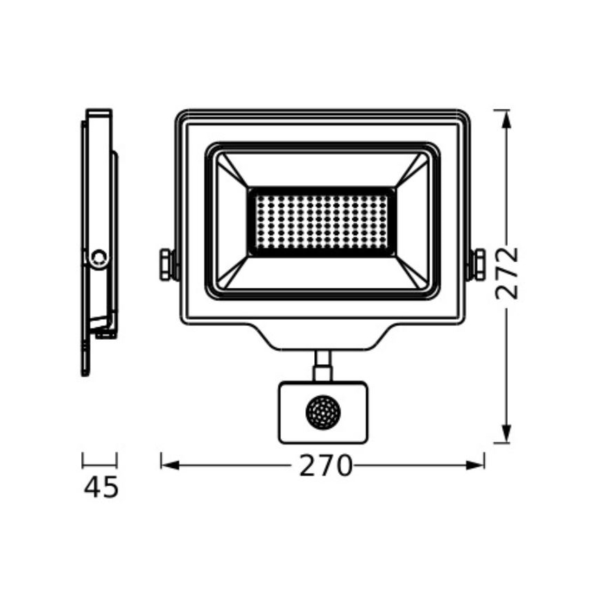 Ledvance - LED Ścienny Projektor Zewnętrzny z Czujnikiem FLOODLIGHT ESSENTIAL LED/100W/230V IP44