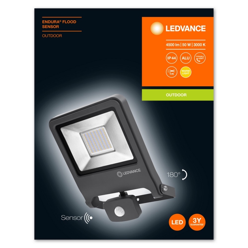 Ledvance - LED Reflektor z czujnikiem ENDURA LED/50W/230V IP44