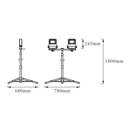 Ledvance - LED Reflektor z uchwytem TRIPOD 2xLED/50W/230V IP65