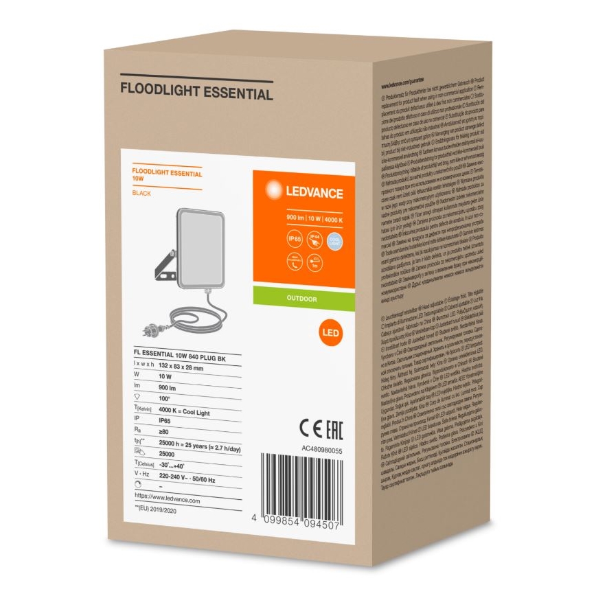 Ledvance - LED Zewnętrzny reflektor ścienny FLOODLIGHT ESSENTIAL LED/10W/230V IP65