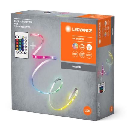 Ledvance - LED RGB Ściemnialna listwa do telewizora FLEX AUDIO 2m LED/3,6W/5V + pilot zdalnego sterowania