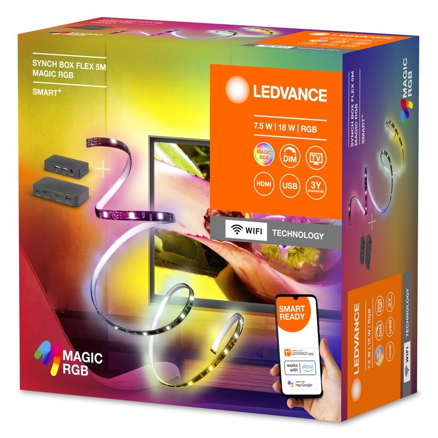 Ledvance - LED RGB Ściemnialna listwa do telewizora SYNCH BOX FLEX SMART+ MAGIC 4,5m LED/18W/230V Wi-Fi