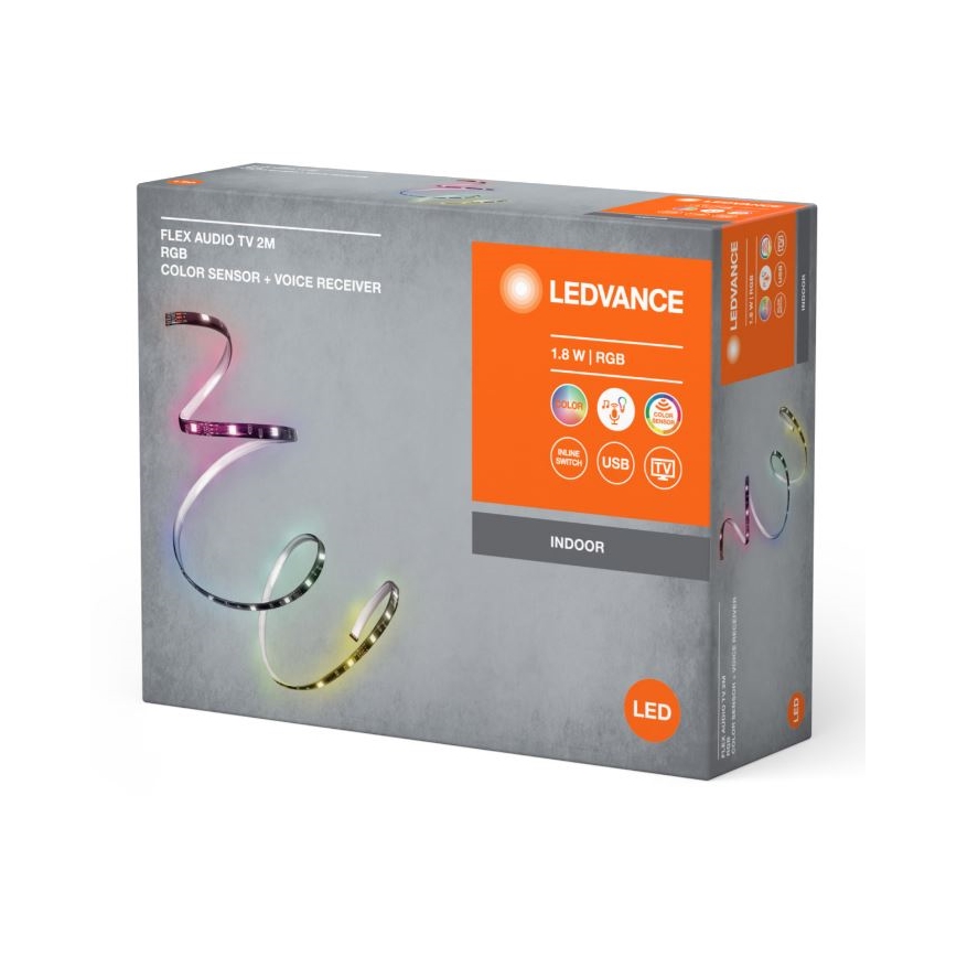Ledvance - LED RGB Ściemnialna listwa do telewizora z czujnikiem FLEX AUDIO 2m LED/1,8W/5V