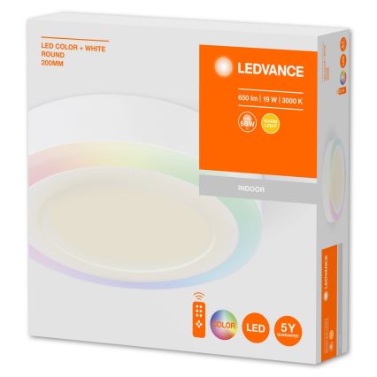 Ledvance - LED RGB Ściemniana lampa sufitowa LED/19W/230V + RC