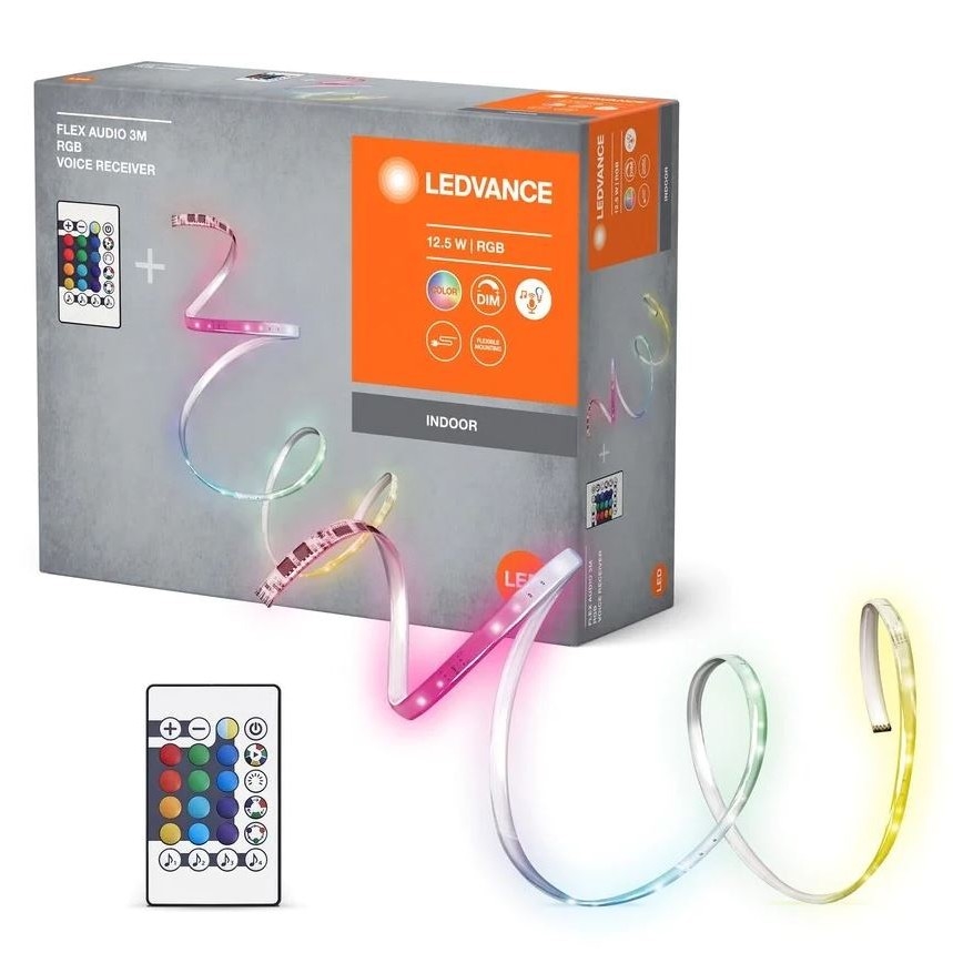 Ledvance - LED RGB Taśma ściemnialna FLEX AUDIO 3m LED/12,5W/230V + pilot zdalnego sterowania