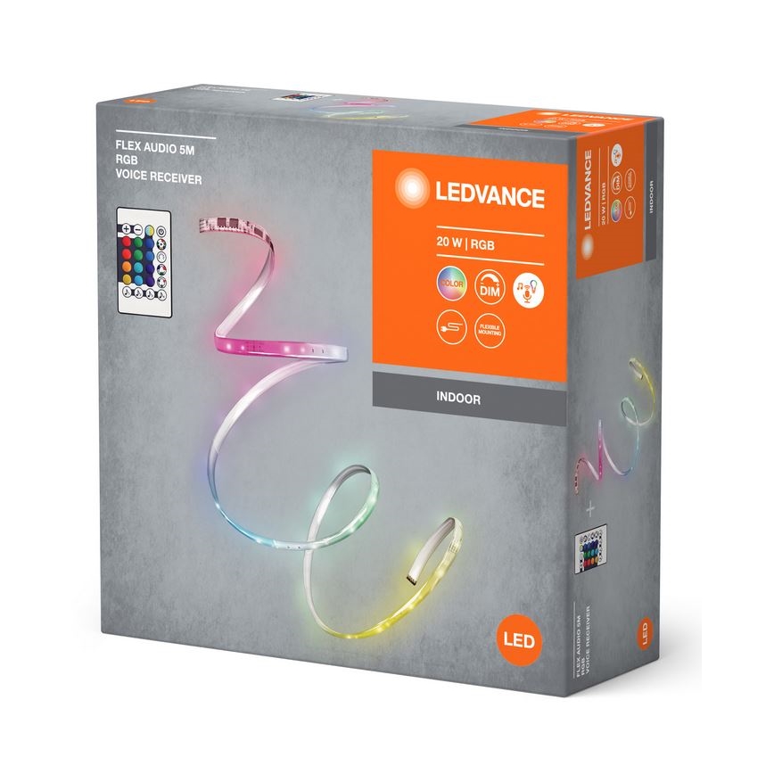 Ledvance - LED RGB Taśma ściemnialna FLEX AUDIO 5m LED/20W/230V + pilot zdalnego sterowania