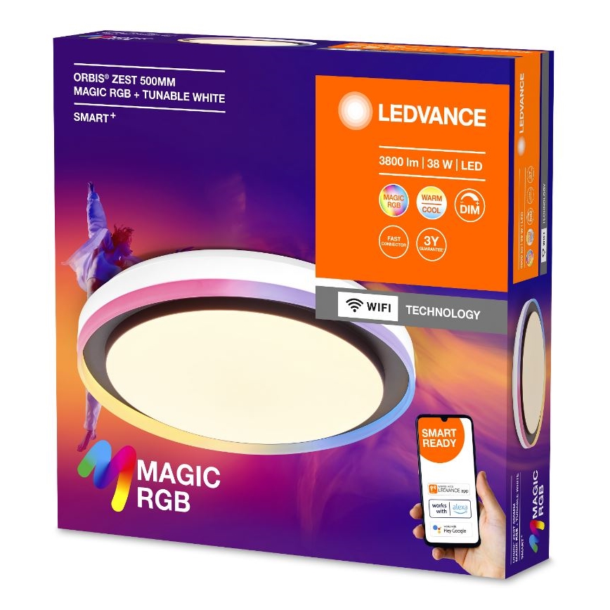 Ledvance - LED RGBW Plafon ściemnialny SMART+ MAGIC LED/38W/230V 2700-6500K Wi-Fi