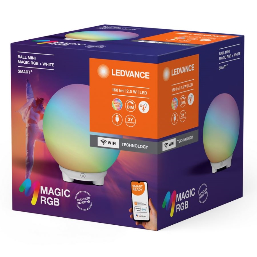 Ledvance - LED RGBW Ściemnialna akumulatorowa lampa stołowa SMART+ MAGIC LED/2,5W/5V 2200-6500K Wi-Fi