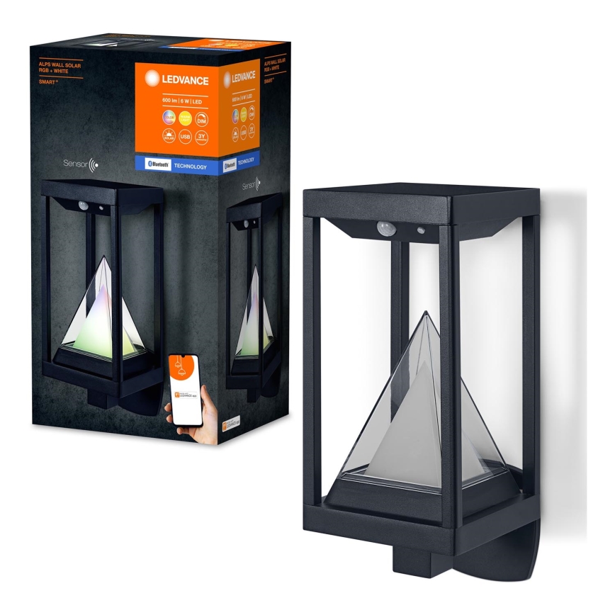 Ledvance - LED RGBW Ściemnialny kinkiet solarny z czujnikiem SMART+ ALPS LED/6W/3,7V 2200 mAh 3000K IP44