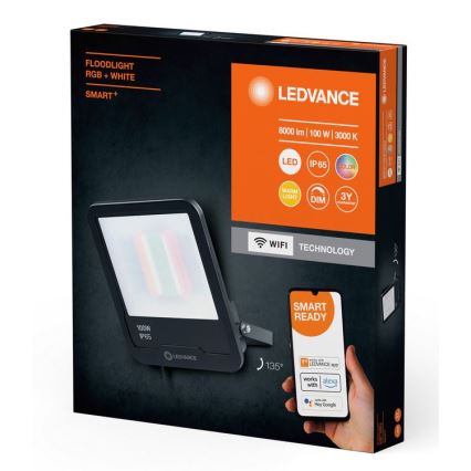 Ledvance - LED RGBW Ściemnialny naświetkacz zewnętrzny SMART+ FLOODLIGHT LED/100W/230V IP65 Wi-Fi