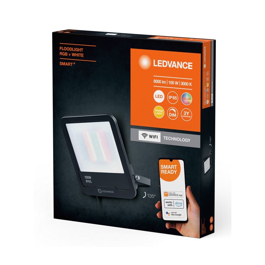 Ledvance - LED RGBW Ściemnialny naświetkacz zewnętrzny SMART+ FLOODLIGHT LED/100W/230V IP65 Wi-Fi