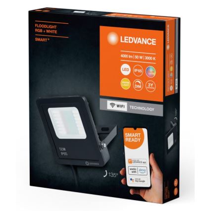 Ledvance - LED RGBW Ściemnialny naświetlacz zewnętrzny SMART+ FLOODLIGHT LED/50W/230V IP65 Wi-Fi