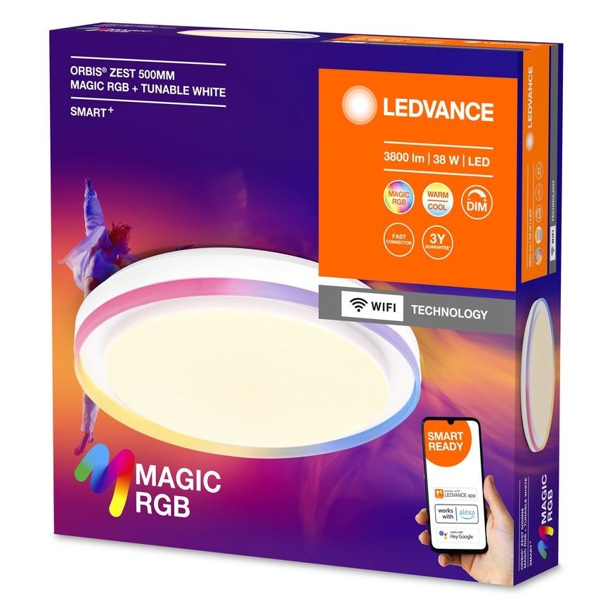 Ledvance - LED RGBW Ściemnialny plafon SMART+ MAGIC LED/38W/230V  2700-6500K Wi-Fi
