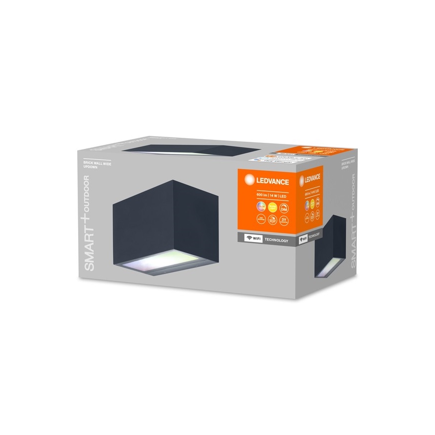 Ledvance - LED RGBW Ściemniany kinkiet zewnętrzny SMART+ BRICK LED/14W/230V Wi-Fi IP44