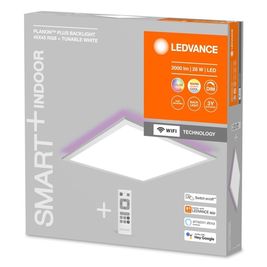 Ledvance - LED RGBW Ściemniany panel SMART+ PLANON LED/28W/230V Wi-Fi + pilot
