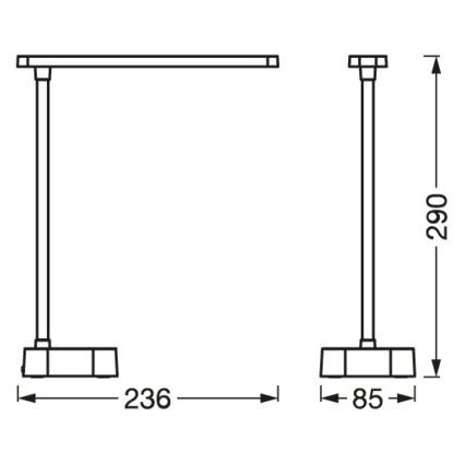 Ledvance - LED Ściemnialna dotykowa lampa stołowa PANAN LED/5,2W/5V 1200mAh