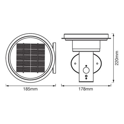 Ledvance - LED Ściemnialna lampa solarna z czujnikiem CIRCLE LED/6W/3,2V 2200 mAh IP44