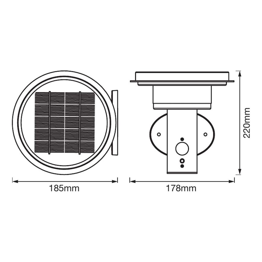 Ledvance - LED Ściemnialna lampa solarna z czujnikiem CIRCLE LED/6W/3,2V 2200 mAh IP44