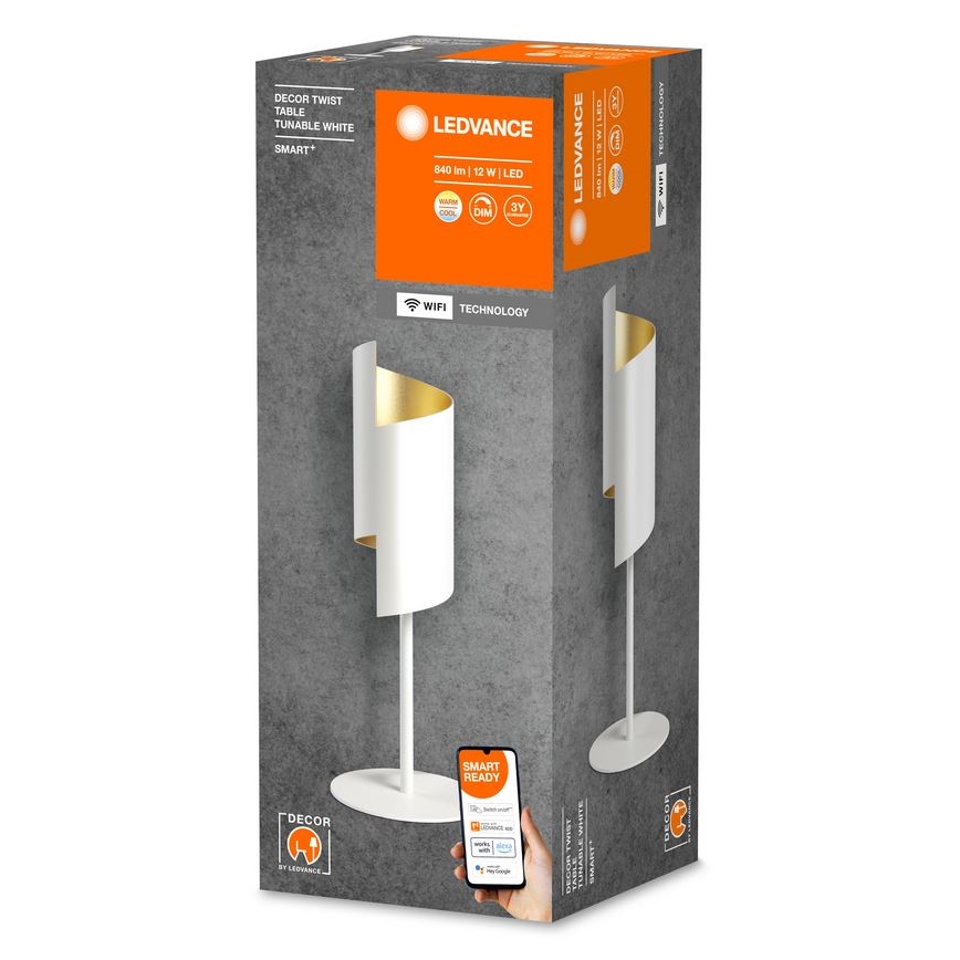 Ledvance - LED Ściemnialna lampa stołowa SMART+ DECOR TWIST LED/12W/230V 3000-6500K Wi-Fi biała
