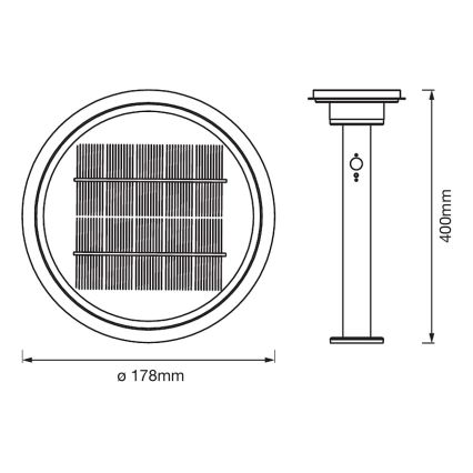 Ledvance - LED Ściemnialna solarny lampa z czujnikiem CIRCLE LED/6W/3,2V 2200 mAh IP44