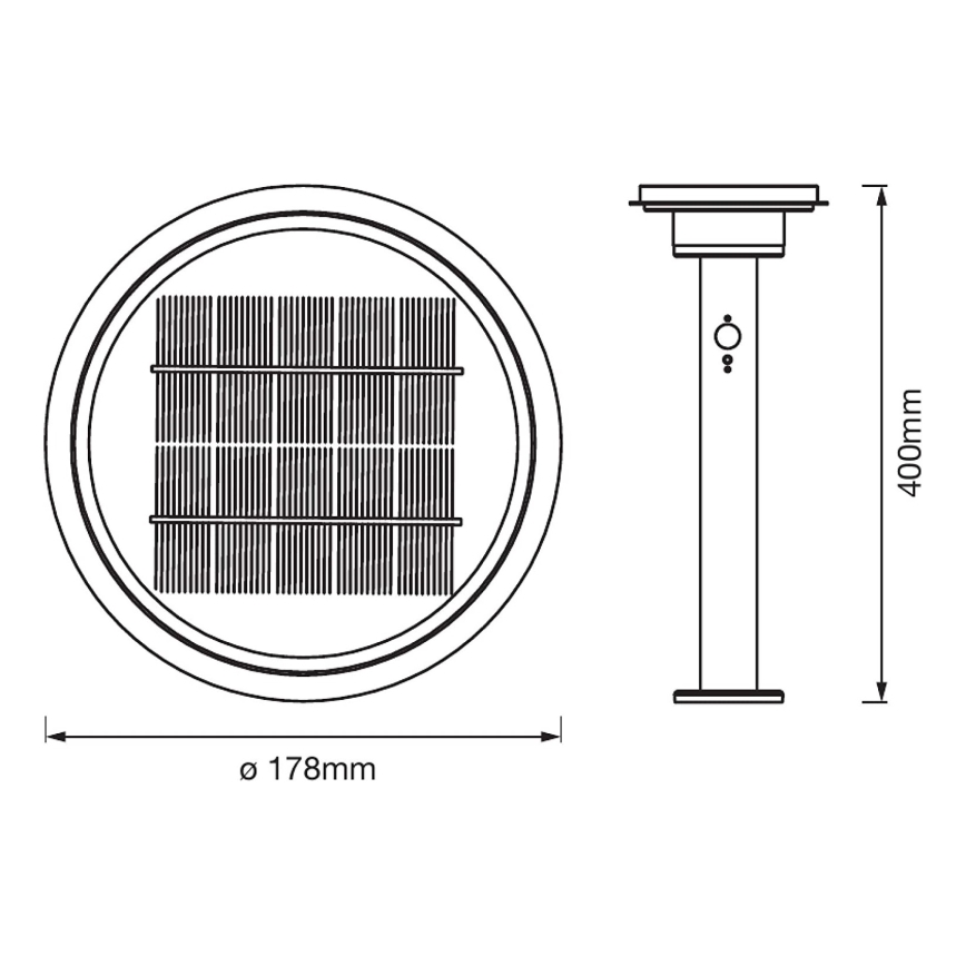 Ledvance - LED Ściemnialna solarny lampa z czujnikiem CIRCLE LED/6W/3,2V 2200 mAh IP44