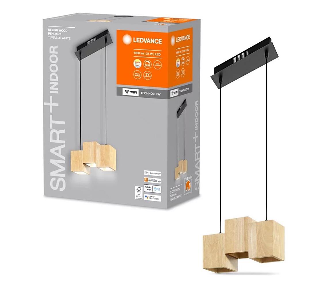 Ledvance - LED Ściemnialny żyrandol na lince DECOR WOOD 3xLED/7W/230V Wi-Fi