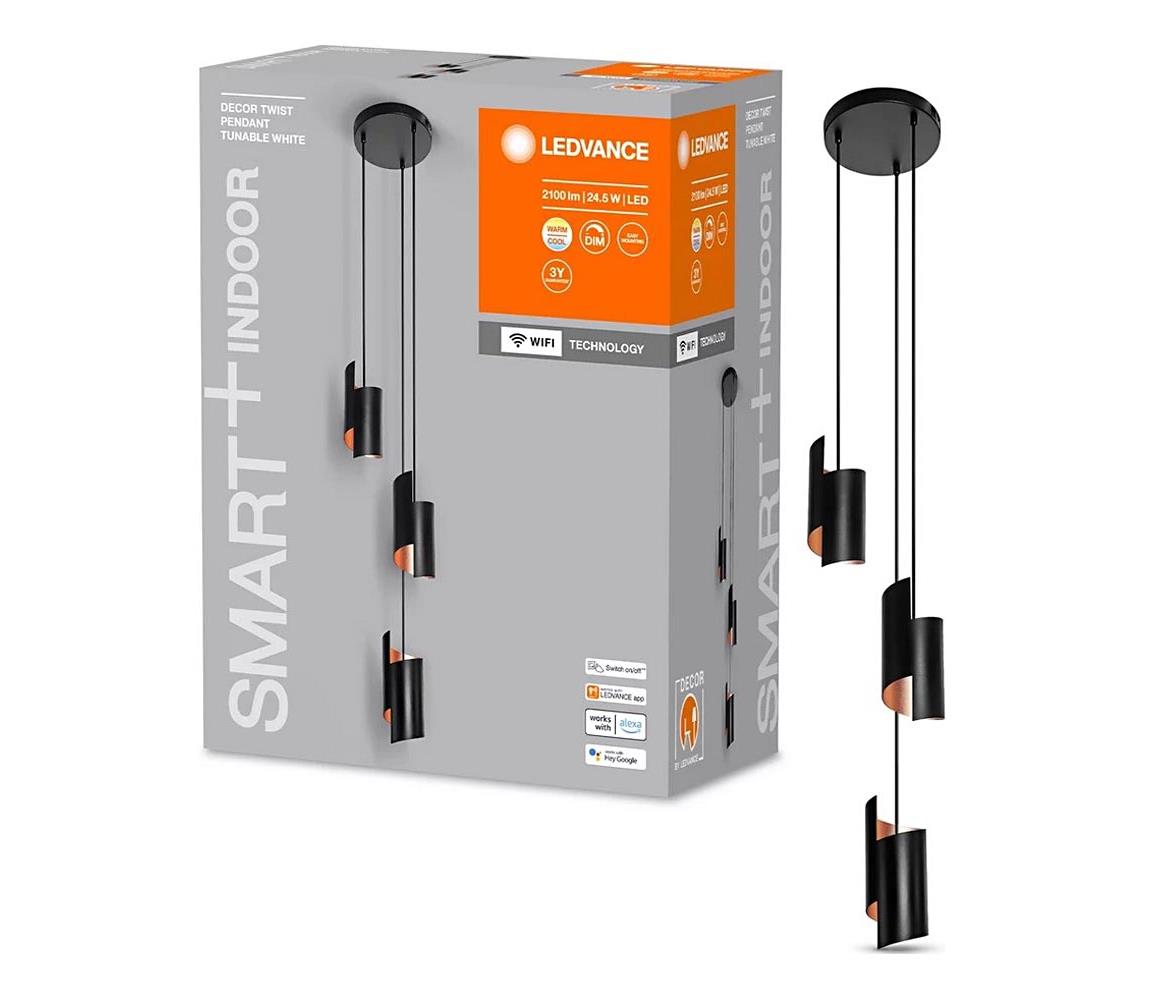 Ledvance - LED Ściemnialny żyrandol na lince SMART+ DECOR 3xLED/8W/230V czarny Wi-Fi