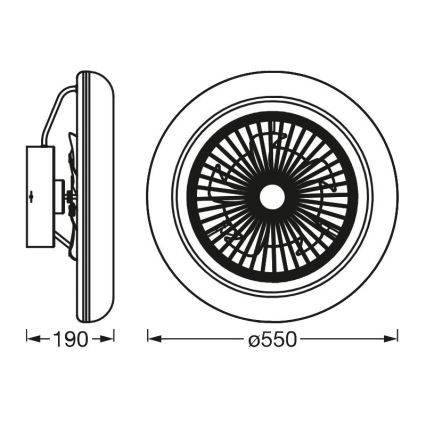 Ledvance - LED Ściemniany plafon z wentylatorem SMART+ LED/35W/230V Wi-Fi 3000-6500K + pilot