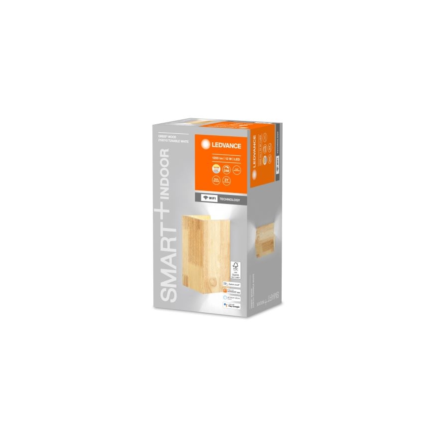 Ledvance - LED Ściemniany kinkiet SMART+ WOOD LED/12W/230V 3000-6500K Wi-Fi