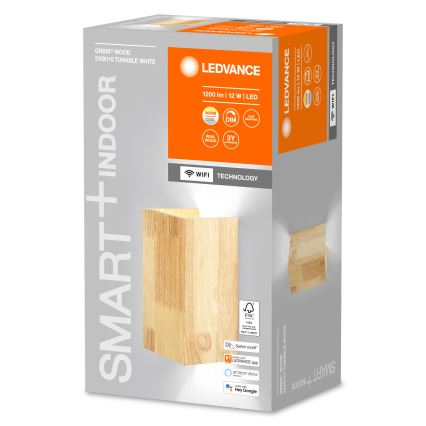 Ledvance - LED Ściemniany kinkiet SMART+ WOOD LED/12W/230V 3000-6500K Wi-Fi