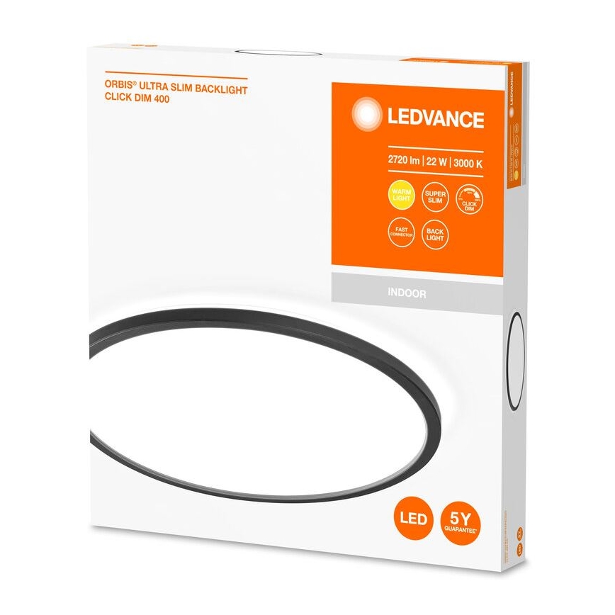 Ledvance - LED Ściemnilany plafon ORBIS LED/22W/230V czarny