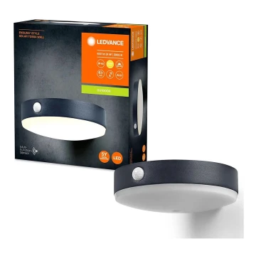 Ledvance - LED Solarna lampa ścienna z czujnikiem ruchu i zmierzchu ENDURA STYLE LED/6W/3,7V 1420 mAh IP44