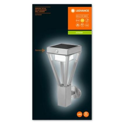 Ledvance - LED Solarna lampa ścienna z czujnikiem ruchu i zmierzchu BOUQUET LED/6W/3,7V 2200 mAh IP44