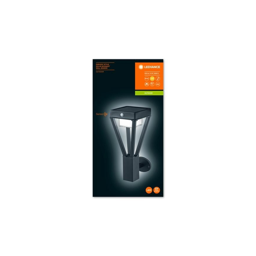 Ledvance - LED Solarna lampa ścienna z czujnikiem BOUQUET LED/6W/3,7V 2200 mAh IP44