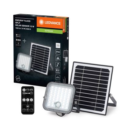 Ledvance - LED Ściemnialny naświetlacz solarny z czujnikiem FLOOD SPLIT LED/10W/3,2V 5000 mAh IP65 + zdalne sterowanie