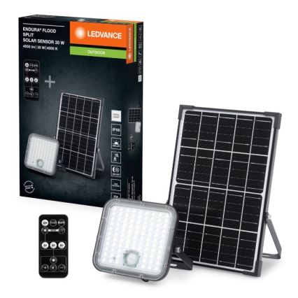Ledvance - LED Ściemnialny naświetlacz solarny z czujnikiem FLOOD SPLIT LED/30W/6,4V 5000 mAh IP65 + zdalne sterowanie