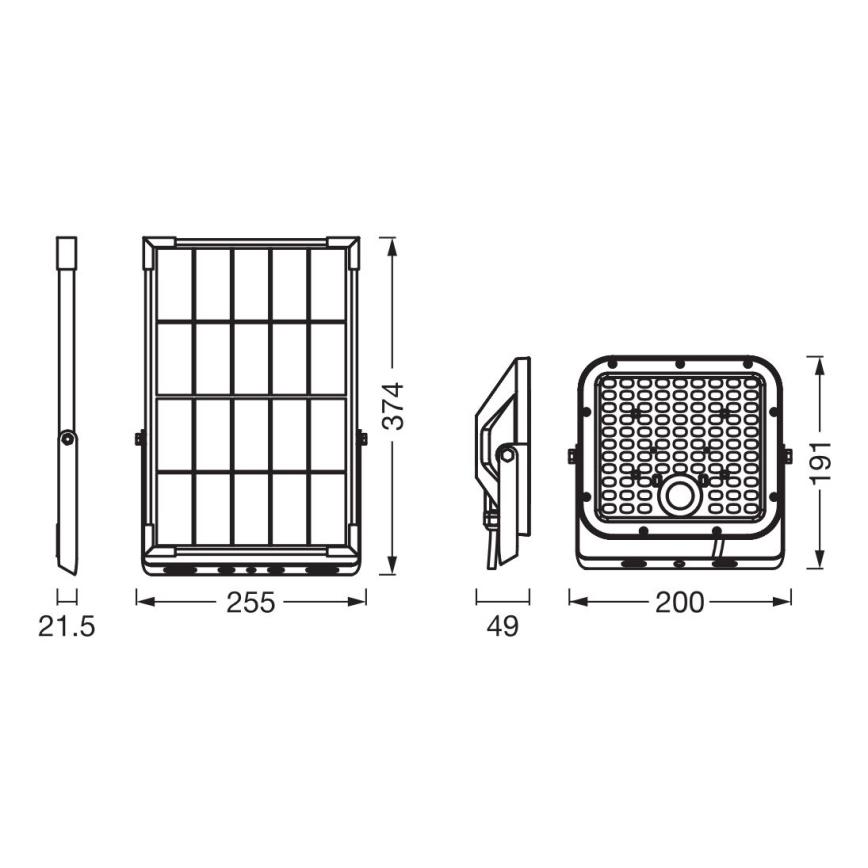 Ledvance - LED Ściemnialny naświetlacz solarny z czujnikiem FLOOD SPLIT LED/30W/6,4V 5000 mAh IP65 + zdalne sterowanie