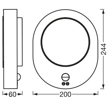 Ledvance - LED Zewnętrzny kinkiet z czujnikiem DISC LED/8W/230V IP44