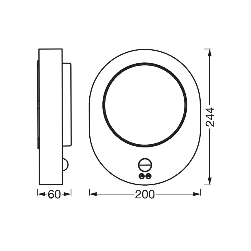Ledvance - LED Zewnętrzny kinkiet z czujnikiem DISC LED/8W/230V IP44